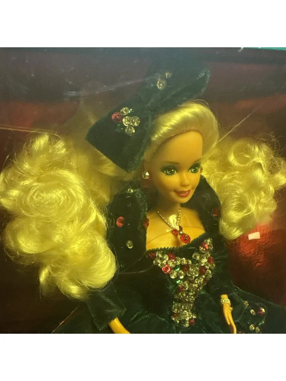 Vtg Holiday Barbie Special Edition Doll Mattel 1991 #1871 Not Mint Green Velvet
